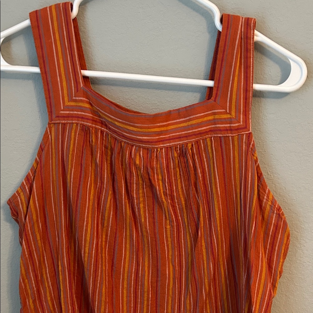 Striped Orange Sleeveless Universal Thread Top - Picture 3 of 6